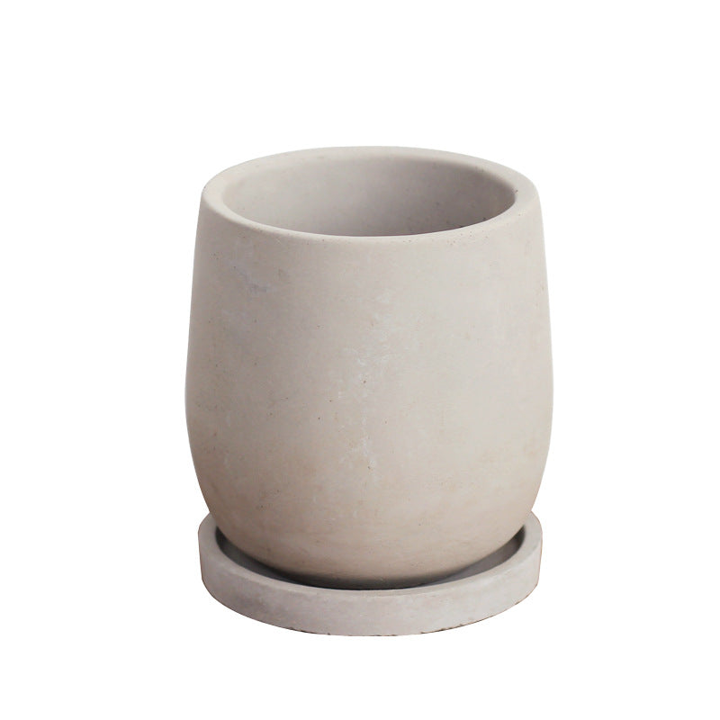 Round cement flower pot