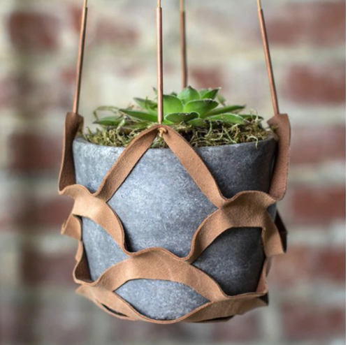 Leather Hanging Planter