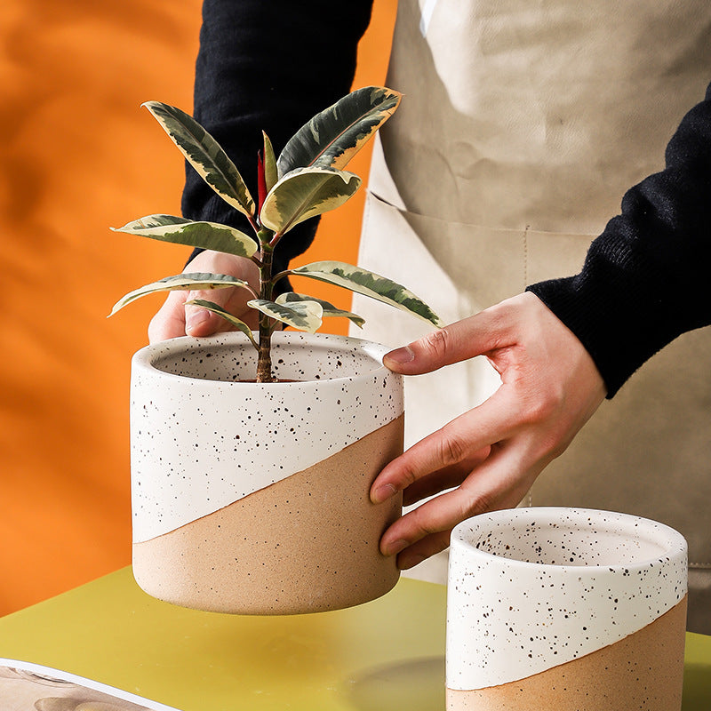 Ceramic Sesame Glazed Planter