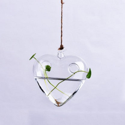 Hanging glass plant vase