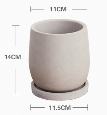 Round cement flower pot